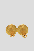 Load image into Gallery viewer, Gold Mother of Pearl Coco Statement Clip On Earrings by Chanel
