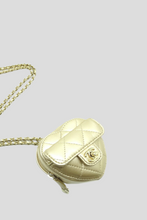 Load image into Gallery viewer, Gold Lambskin GHW Mini Heart Bag by Chanel
