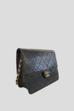 Load image into Gallery viewer, Black GHW Quilted Lambskin Matelasse Diana Single Flap Bag by Chanel
