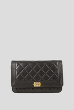 Load image into Gallery viewer, Black GHW Lambskin Boy Wallet On Chain by Chanel
