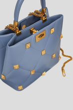 Load image into Gallery viewer, Blue Niagara Nappa Roman Stud The Handle Bag by Valentino
