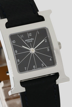 Load image into Gallery viewer, Black Steel Heure H Mini Watch by Hermès
