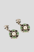 Load image into Gallery viewer, Green CC Round Drop Earrings by Chanel
