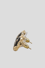 Load image into Gallery viewer, Gold CC Flower Stud Earrings by Chanel
