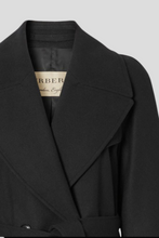 Load image into Gallery viewer, Black Double Breasted Wool Cashmere Coat by Burberry
