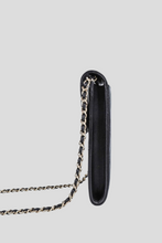 Load image into Gallery viewer, Black GHW Lambskin Phone Holder Crossbody Bag by Chanel
