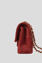 Load image into Gallery viewer, Bordeaux GHW Suede Small Classic Double Flap Bag by Chanel
