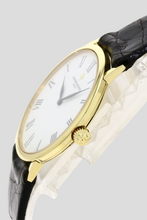 Load image into Gallery viewer, Black 18K Yellow Gold Patrimony Manual Winding Watch by Vacheron Constantin
