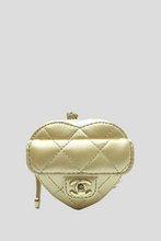 Load image into Gallery viewer, Gold Lambskin GHW Mini Heart Bag by Chanel
