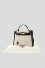 Load image into Gallery viewer, Bleu Indigo GHW Kelly Sellier 32 Toile H Box Calf Bag by Hermès
