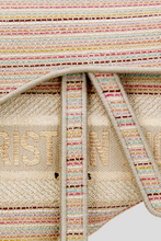 Load image into Gallery viewer, Cream Multicolor Stripes Embroidery Saddle Bag by Dior
