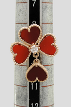 Load image into Gallery viewer, Carnelian Diamond 18K Rose Gold Sweet Alhambra Effeuillage Ring by Van Cleef &amp; Arpels
