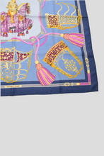 Load image into Gallery viewer, Blue Les Muserolles Silk Scarf by Hermès
