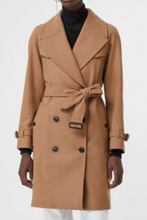 Load image into Gallery viewer, Camel Double Breasted Wool Cashmere Coat by Burberry
