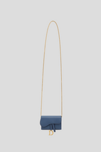 Load image into Gallery viewer, Denim Blue Goatskin Saddle Nano Pouch by Dior
