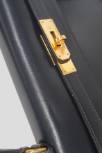 Load image into Gallery viewer, Blue Indigo GHW Kelly Sellier 32 Box Calf Leather Bag by Hermès
