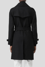 Load image into Gallery viewer, Black Double Breasted Wool Cashmere Coat by Burberry
