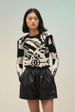 Load image into Gallery viewer, Black Cliquetis Intarsia Sweater Size 38 / UK 10 by Hermès
