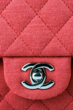 Load image into Gallery viewer, Coral SHW Jersey Medium Classic Double Flap Bag by Chanel
