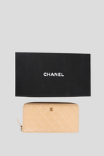 Load image into Gallery viewer, Beige GHW Caviar Classic Zip Around Wallet by Chanel
