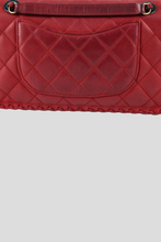 Load image into Gallery viewer, Dark Red GHW Lambskin Braided Edge Medium Single Flap Bag by Chanel
