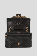 Load image into Gallery viewer, Black GHW Lambskin Medium Single Flap Bag by Chanel
