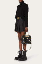 Load image into Gallery viewer, Black Nappa Roman Stud The Handle Bag by Valentino
