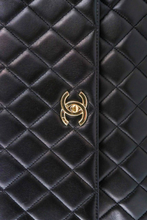 Load image into Gallery viewer, Black GHW Lambskin Large Trendy Top Handle Bag by Chanel
