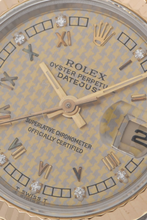 Load image into Gallery viewer, Datejust 18K Yellow Gold Houndstooth Diamond Dial and Stainless Steel Watch by Rolex
