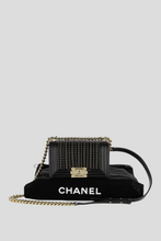 Load image into Gallery viewer, Black Limited Edition Embroidered Small Boy Bag by Chanel
