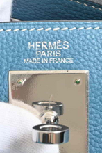 Load image into Gallery viewer, Blue PHW Kelly Retourne 32 Togo Leather Bag by Hermès
