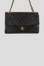 Load image into Gallery viewer, Black GHW Lambskin Medium Single Flap Bag by Chanel
