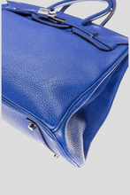 Load image into Gallery viewer, Bleu Electrique PHW Birkin 35 Clemence Leather Bag by Hermès
