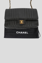 Load image into Gallery viewer, Black GHW Vertical Lambskin Medium Flap Bag by Chanel
