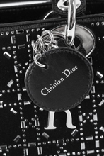 Load image into Gallery viewer, Black Embellished Satin Lady Dior Mini Bag by Dior
