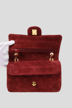 Load image into Gallery viewer, Bordeaux GHW Suede Small Classic Double Flap Bag by Chanel
