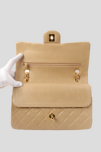 Load image into Gallery viewer, Beige GHW Lambskin Medium Classic Double Flap Bag by Chanel
