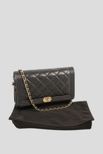 Load image into Gallery viewer, Black GHW Lambskin Boy Wallet On Chain by Chanel
