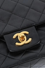 Load image into Gallery viewer, Black GHW Lambskin Medium Single Flap Bag by Chanel
