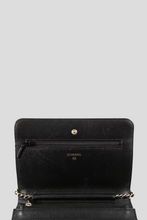 Load image into Gallery viewer, Black GHW Stitch Lambskin Wallet On Chain by Chanel
