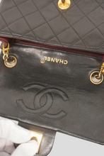 Load image into Gallery viewer, Black GHW Lambskin 17cm Mini Flap Bag by Chanel
