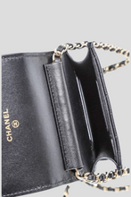 Load image into Gallery viewer, Black GHW Lambskin Phone Holder Crossbody Bag by Chanel
