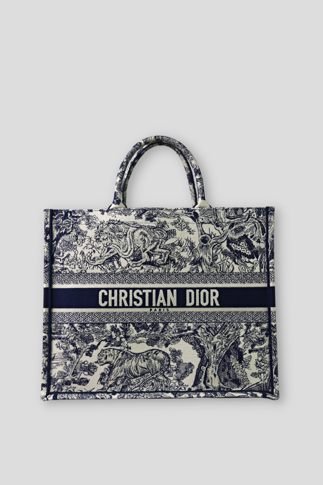 Blue Toile De Jouy Embroidery Book Tote by Dior