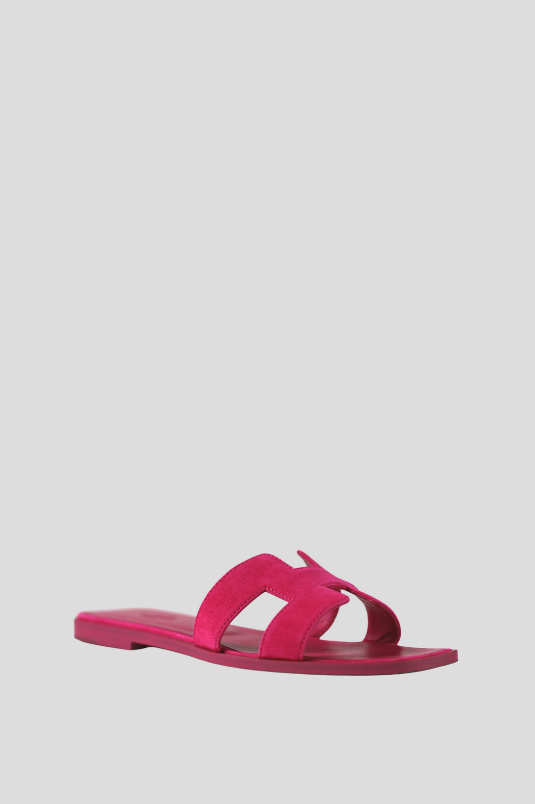 Fuschia Suede Oran Sandal Size 37.5 / UK 4.5 by Hermès