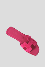 Load image into Gallery viewer, Fuschia Suede Oran Sandal Size 37.5 / UK 4.5 by Hermès
