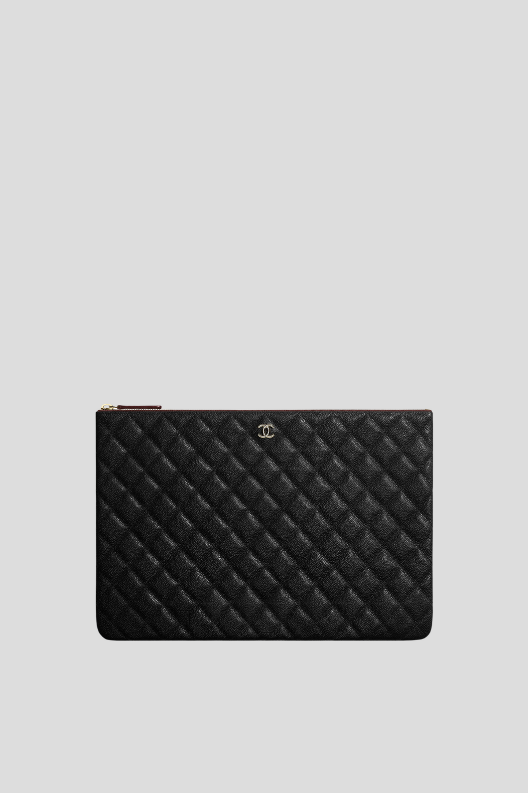 Black Caviar Classic Large Pouch by Chanel