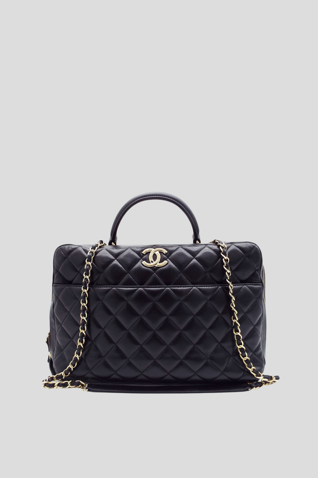 Black Trendy Large Bowling Bag by Chanel