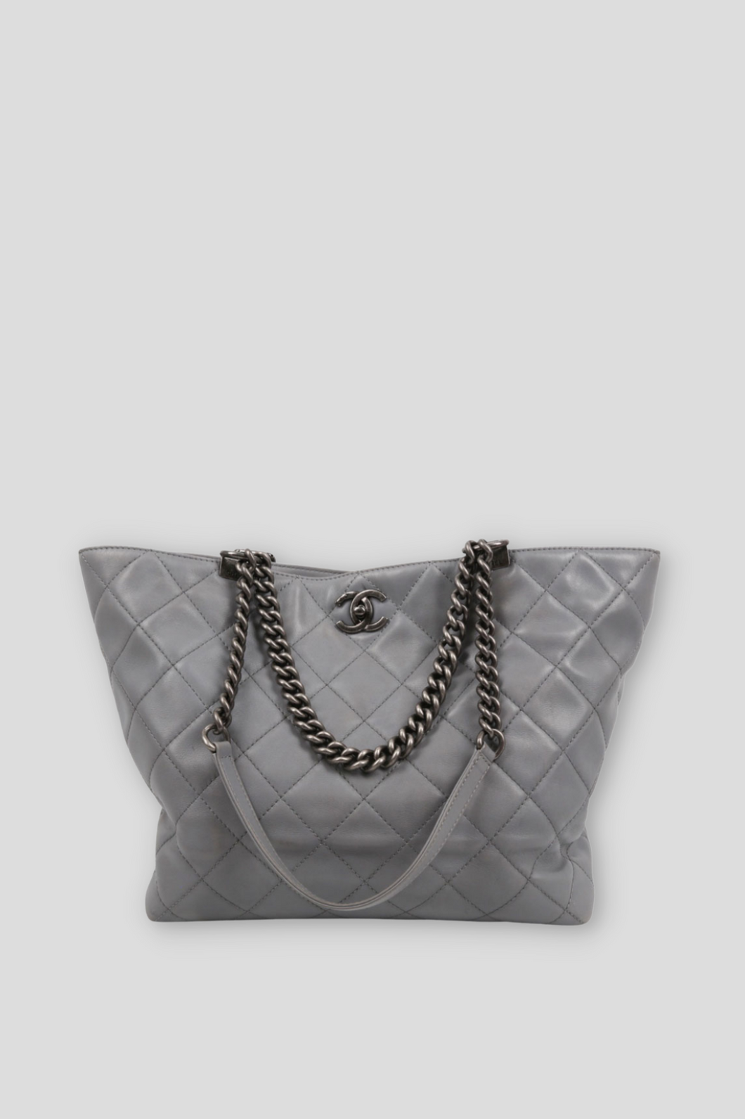 Grey Lambskin Leather Tote by Chanel