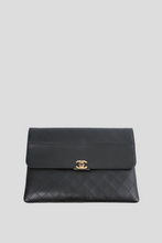 Load image into Gallery viewer, Black Lambskin Clutch Bag by Chanel
