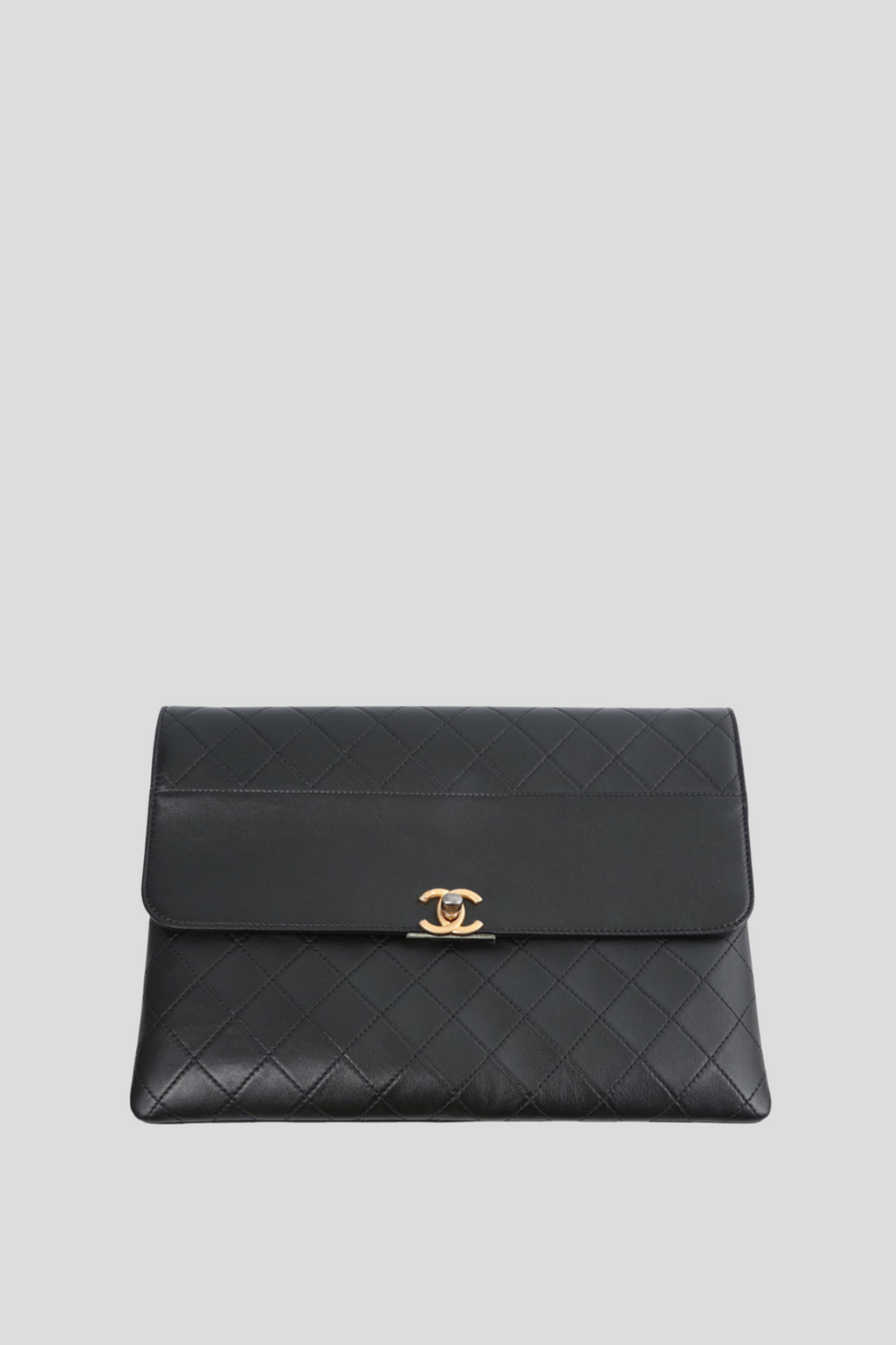 Black Lambskin Clutch Bag by Chanel